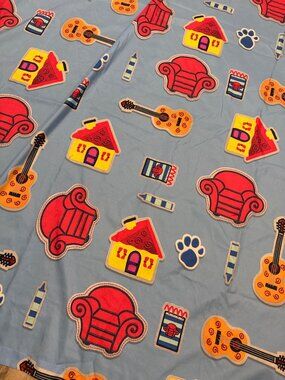 Nickelodeon Blues Clues & You Twin Top Flat ONLY Sheet 100% Polyester Colorful P
